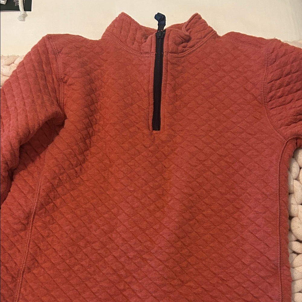 Crewcuts Quilted Pullover in Warm Rust